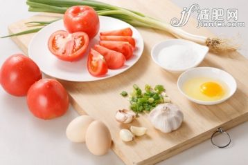 室内,影棚拍摄,无人,中国文化,红色_fadf5d928_炒西红柿鸡蛋的食材_创意图片_Getty Images China