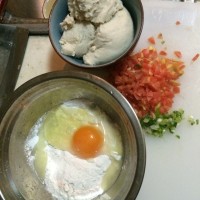 豆浆渣葱花饼 少油版 减肥早餐的做法图解1