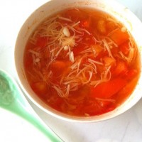 【高纤减肥治便秘】番茄金针菇汤的做法图解3