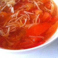 【高纤减肥治便秘】番茄金针菇汤的做法图解4