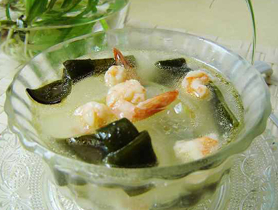 虾仁冬瓜海带汤
