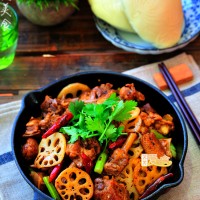 超级劲爆香辣过瘾【干锅连藕鸭】的做法图解12