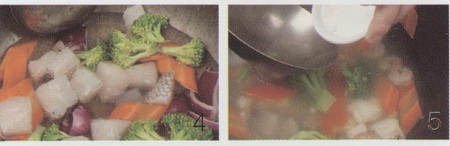 鳕鱼兰花汤做法步骤4-5