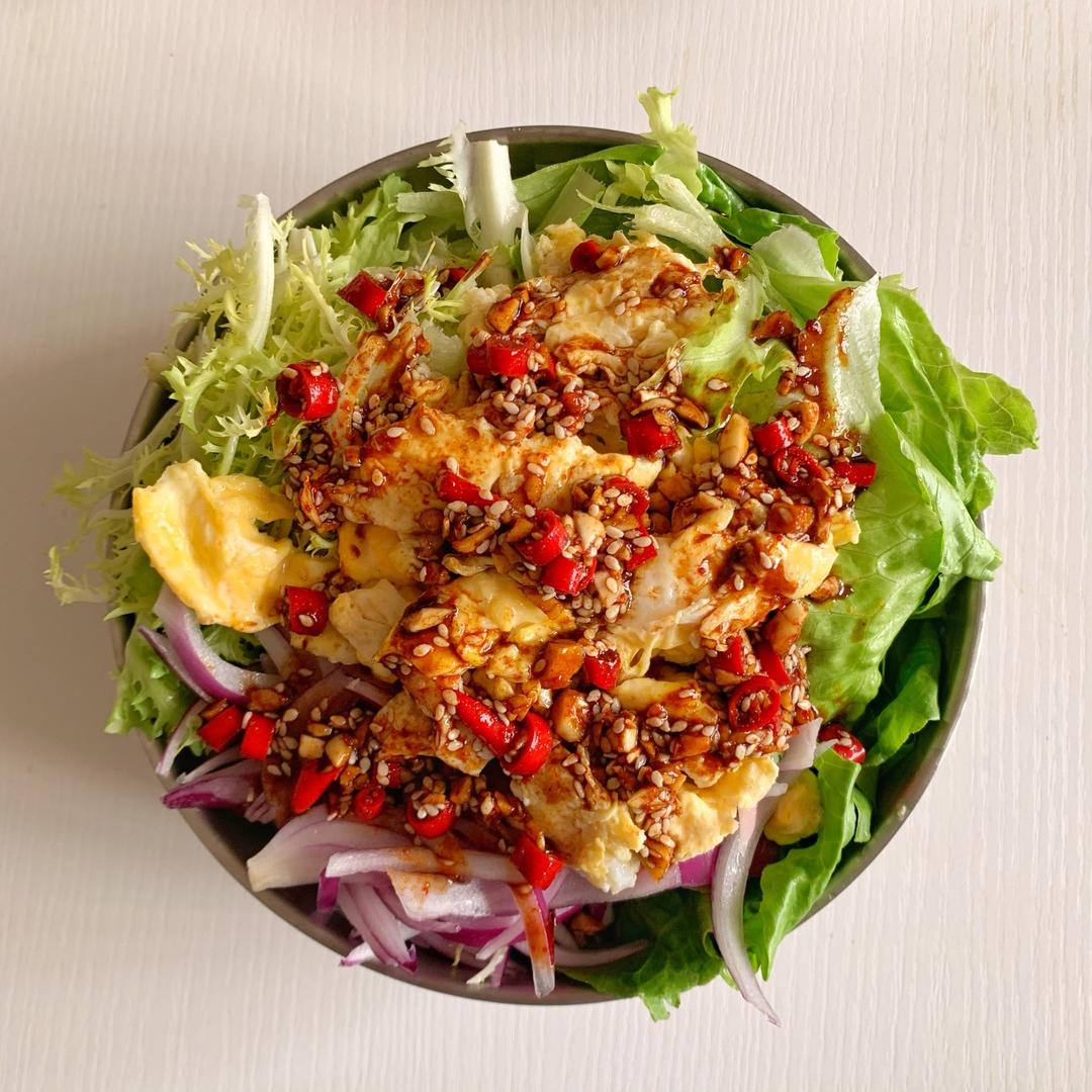 🔥一辈子吃不胖的减脂餐‼️鸡蛋拌生菜～～的做法 步骤3