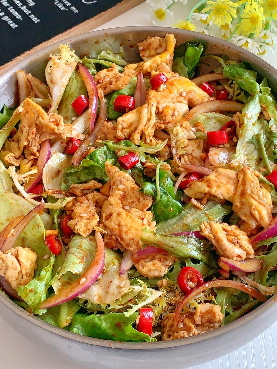 🔥一辈子吃不胖的减脂餐‼️鸡蛋拌生菜～～的做法 步骤4