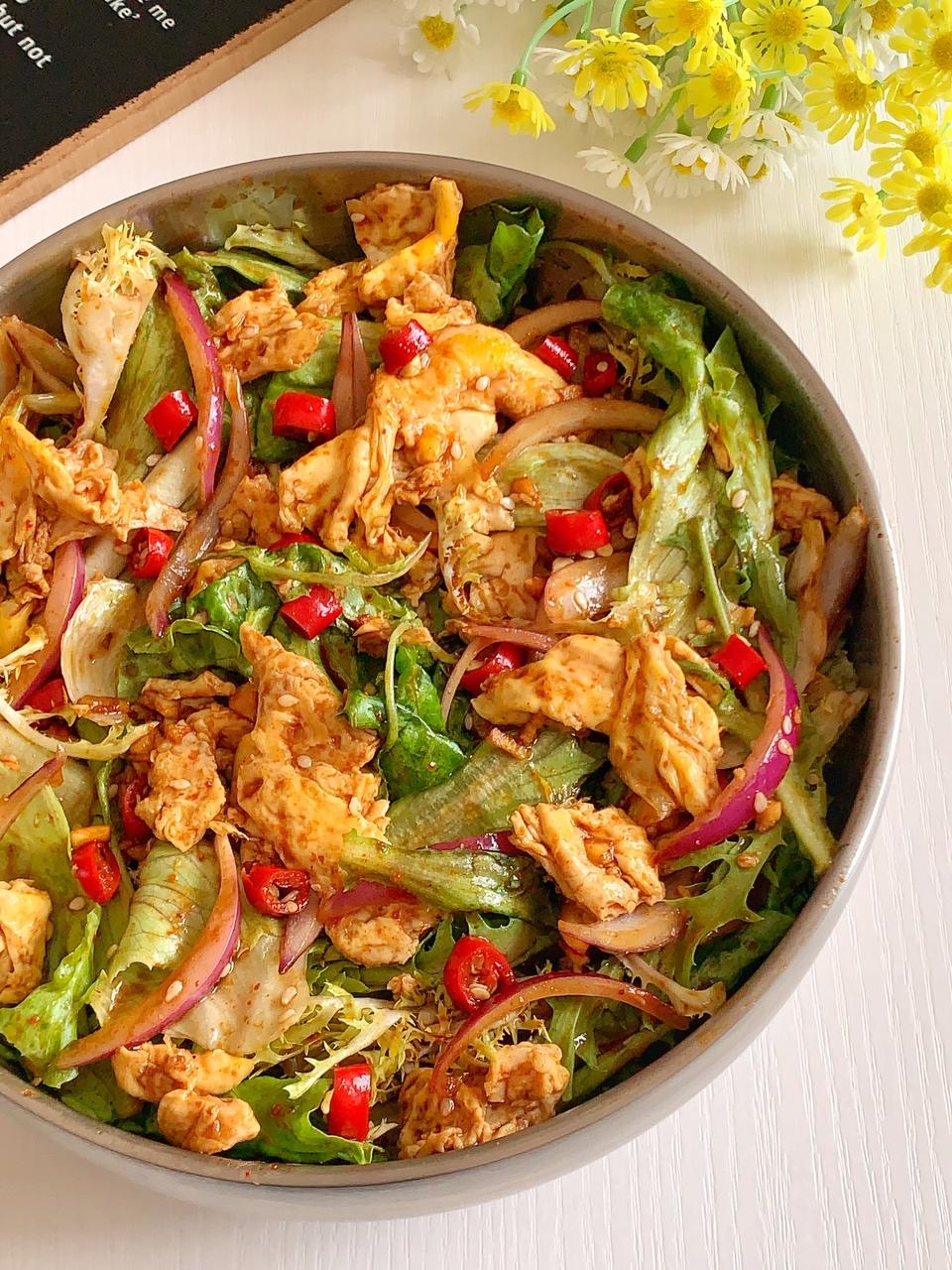 🔥一辈子吃不胖的减脂餐‼️鸡蛋拌生菜～～的做法 步骤5