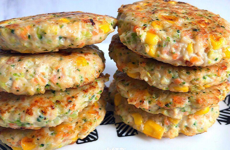 减肥餐低脂鸡胸肉饼的做法 步骤5