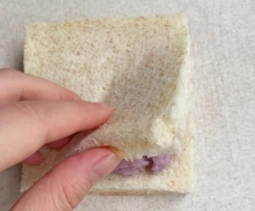 减脂餐｜超软糯的芋泥吐司‼️平底锅搞定～的做法 步骤7