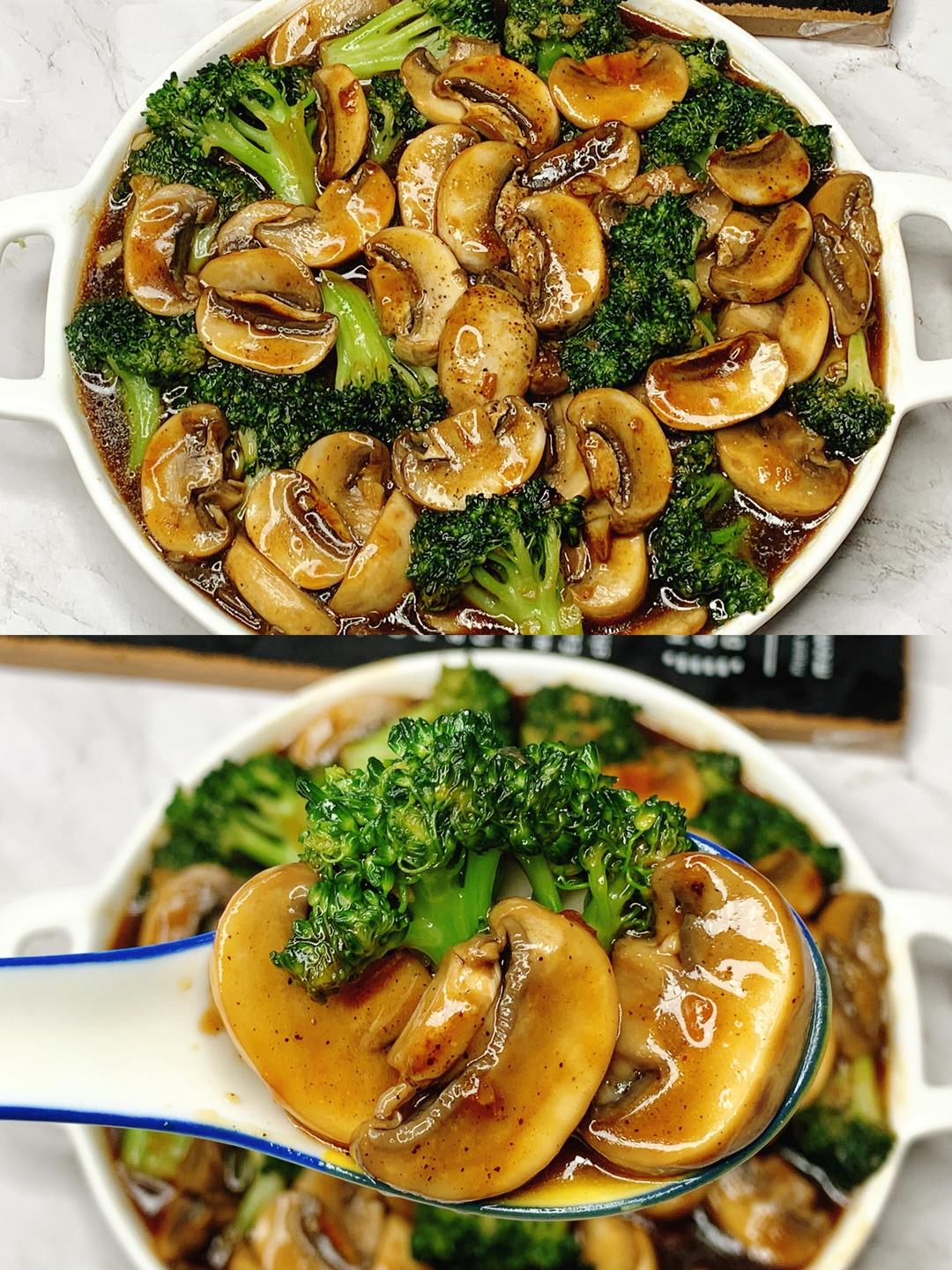 减脂餐～鲜美爽口的西蓝花炒口蘑的做法 步骤3