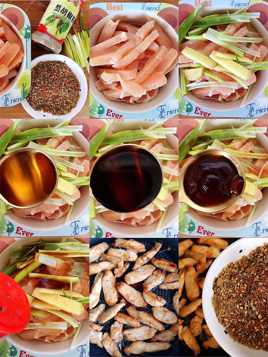 孜然鸡胸肉，低脂低卡好吃无压力。的做法 步骤1