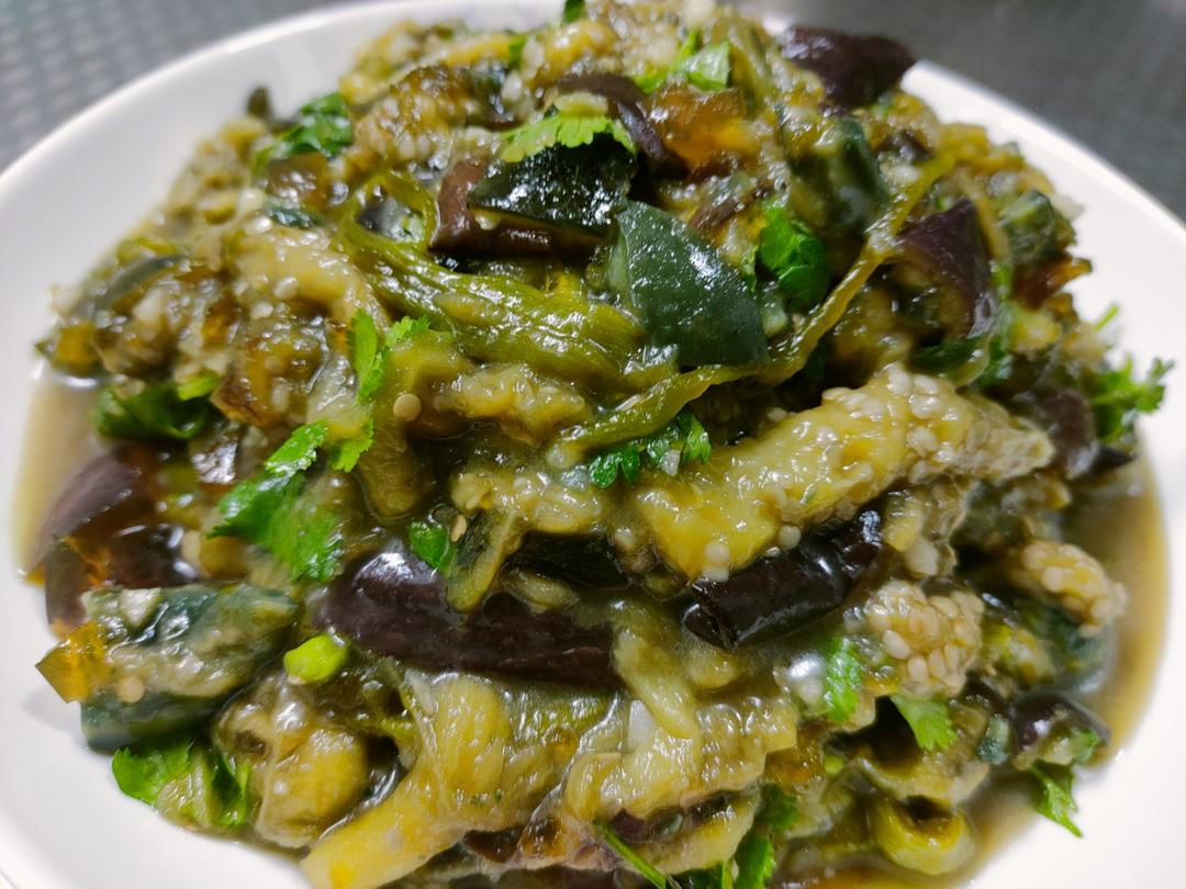 皮蛋辣椒擂茄子少油低脂版夏季下饭凉拌菜减肥餐的做法 步骤8