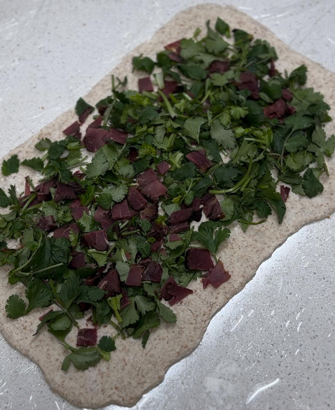 料多多 少油无糖 牛肉香菜恰巴塔 减肥主食的做法 步骤7