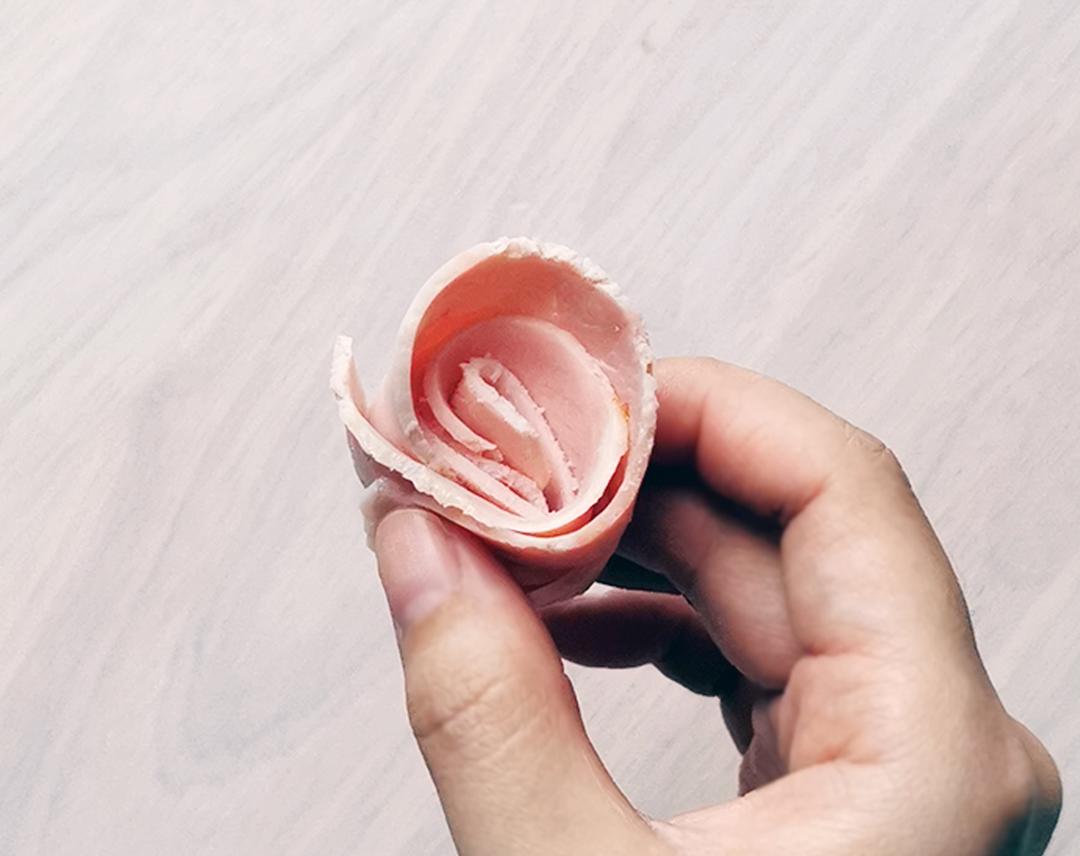 春日浪漫～花束沙拉·果蔬肉｜低卡低脂滋味足｜附4种花型做法的做法 步骤15