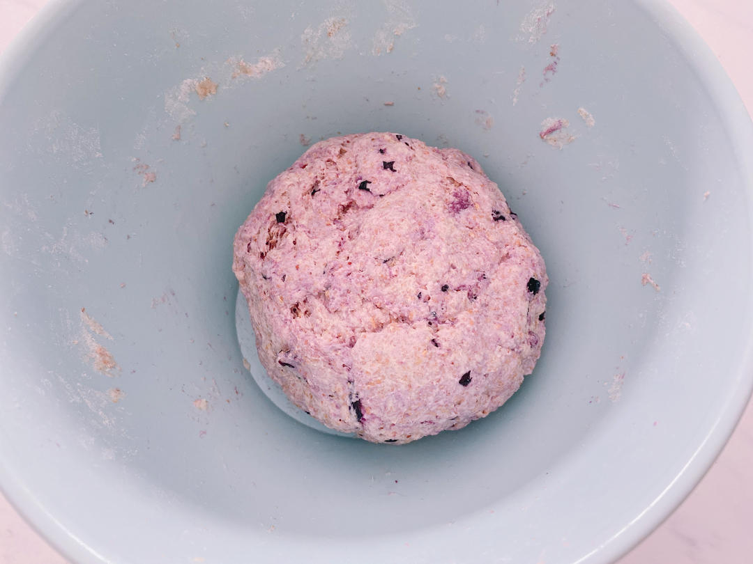 🫐Whole wheat blueberry bagel 🥯全麦蓝莓奶酪贝果🥯低脂低卡🫐减肥减脂早餐面包的做法 步骤6