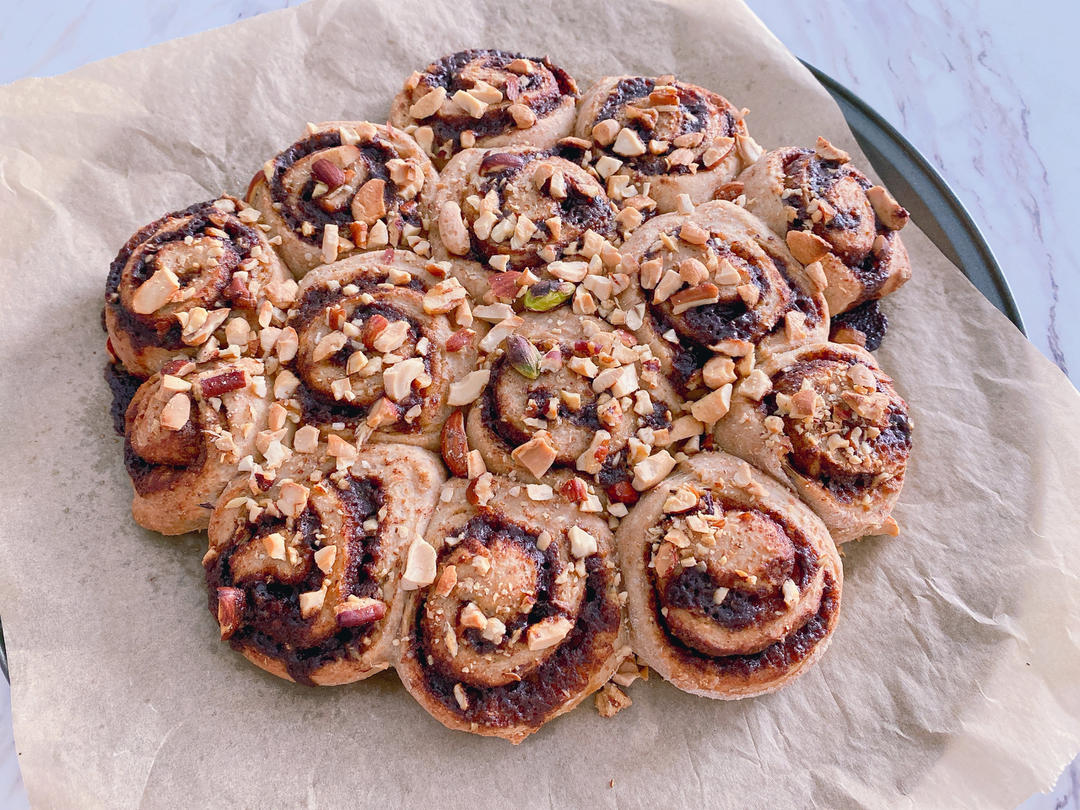 红糖坚果🌰全麦肉桂卷🎄减肥减脂甜品 低糖低卡 肉桂星人必打卡的做法 步骤10