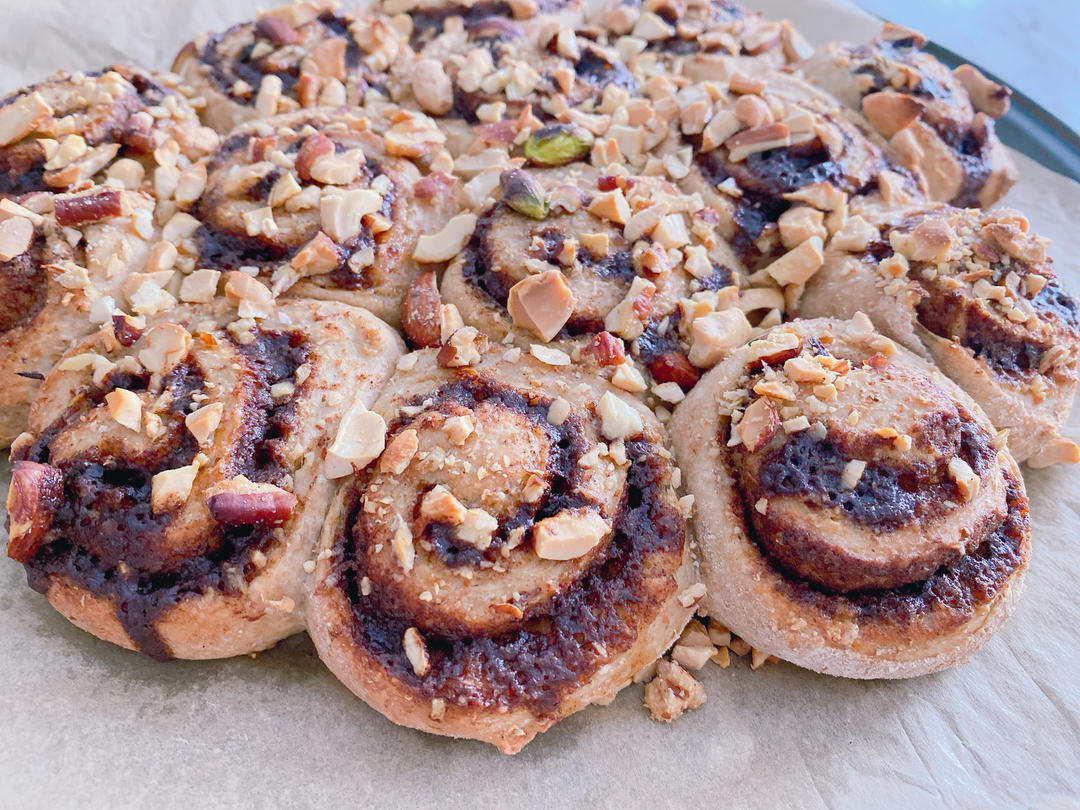 红糖坚果🌰全麦肉桂卷🎄减肥减脂甜品 低糖低卡 肉桂星人必打卡的做法 步骤11