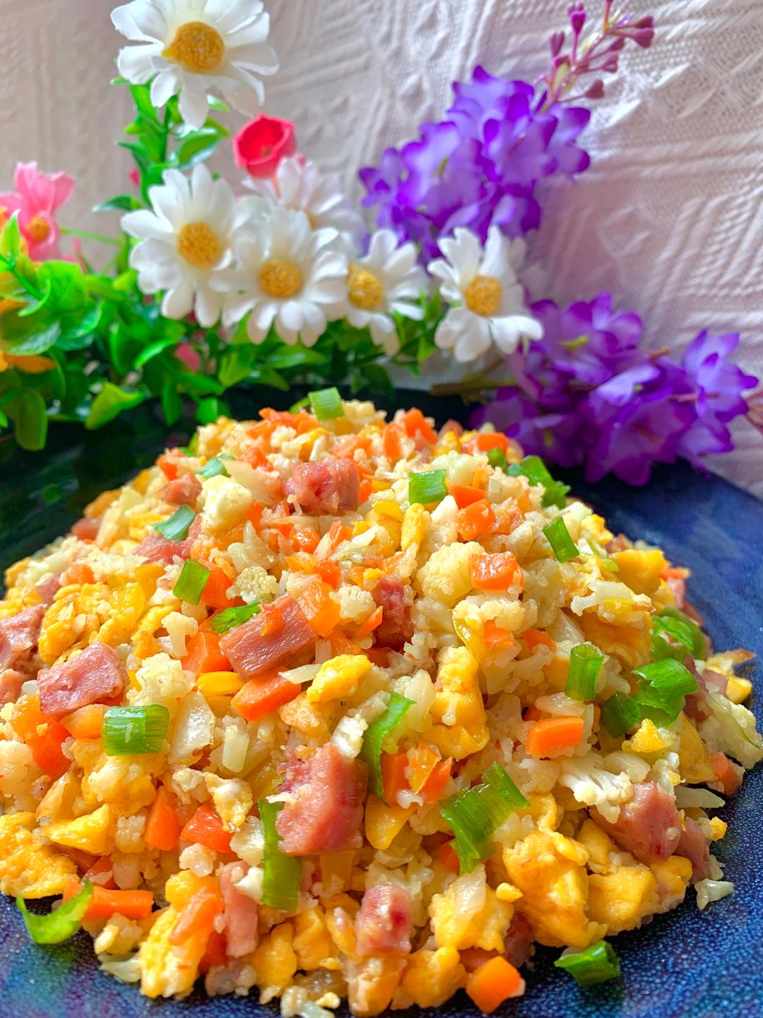 椰菜花炒飯（減肥炒飯）的做法