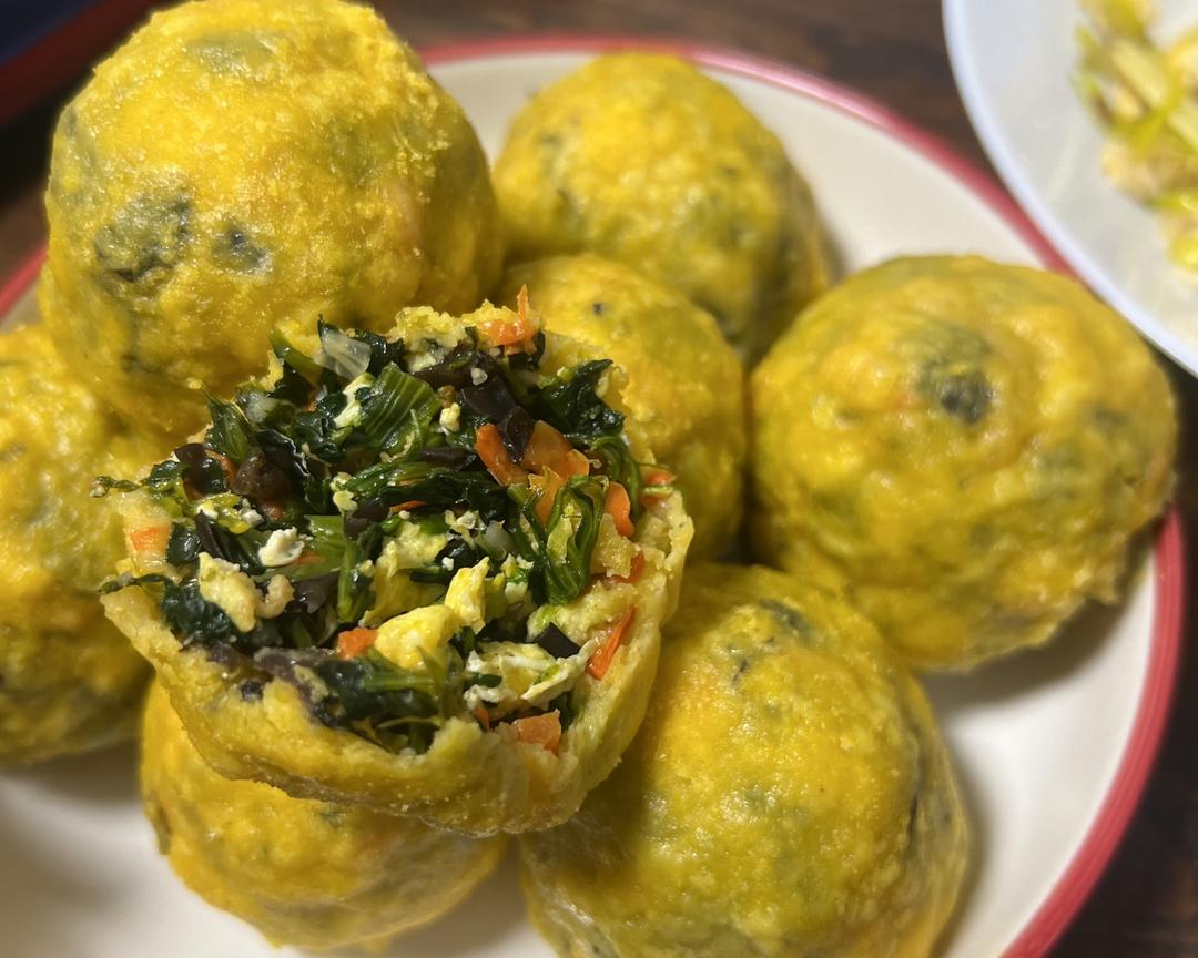 减脂餐之完美主食：素四样菜团子（菠菜版）的做法 步骤18