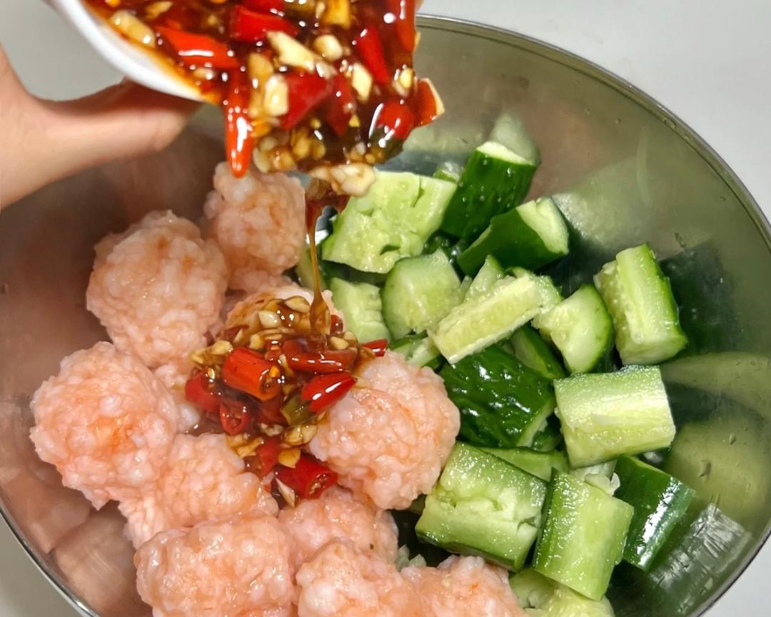 减脂餐l黄瓜凉拌虾滑🍤的做法 步骤5