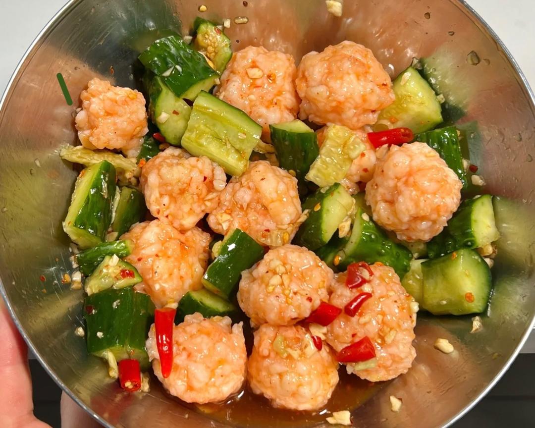 减脂餐l黄瓜凉拌虾滑🍤的做法 步骤6