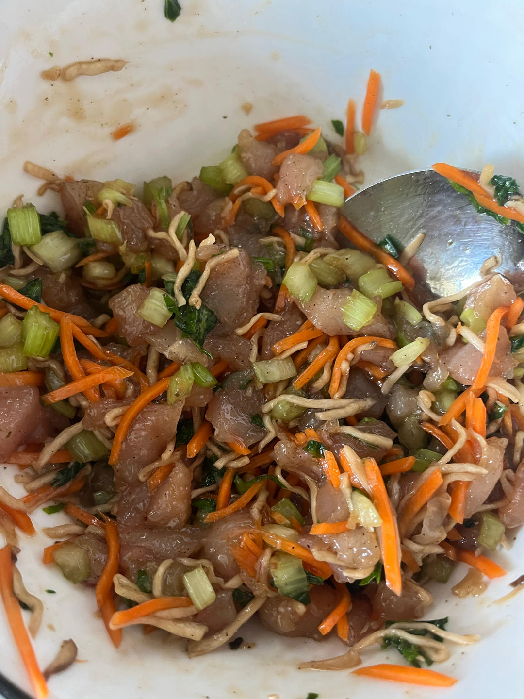 减脂减肥荞麦鸡肉包的做法 步骤2