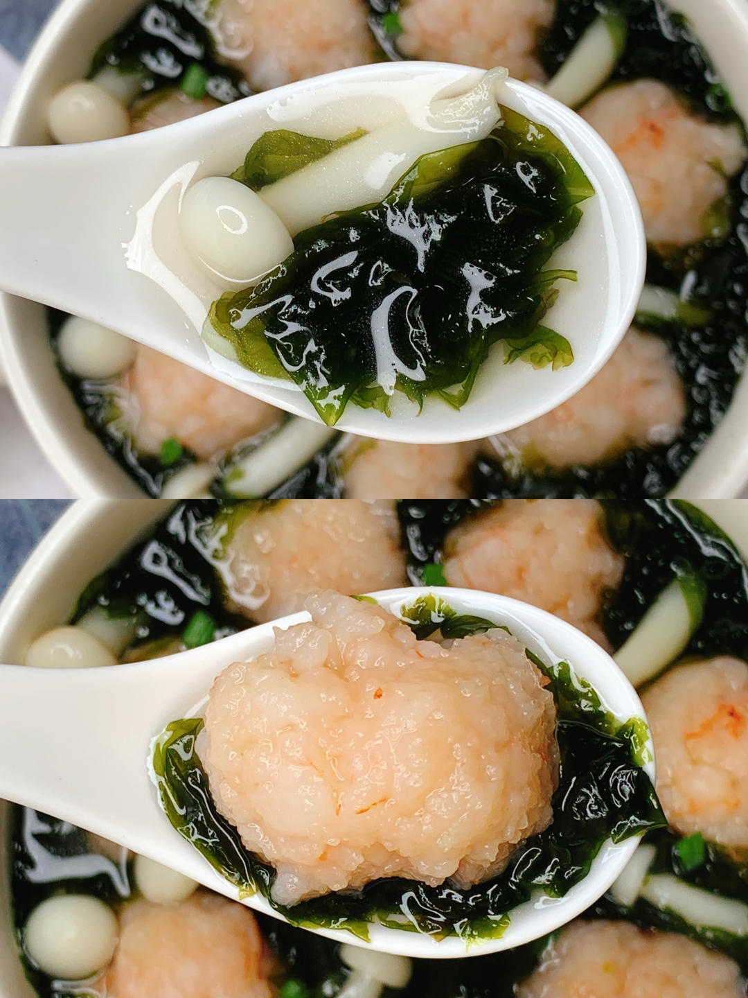 减脂餐～低卡低脂的紫菜菌菇虾滑汤！鲜美好喝的做法 步骤1