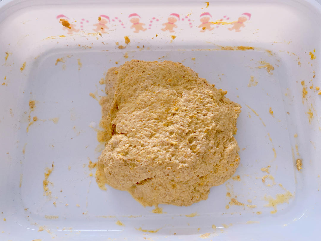 🎃whole wheat pumpkin ciabatta 手揉100%全麦南瓜恰巴塔 无糖低脂低卡面包🍞 减肥减脂主食的做法 步骤3