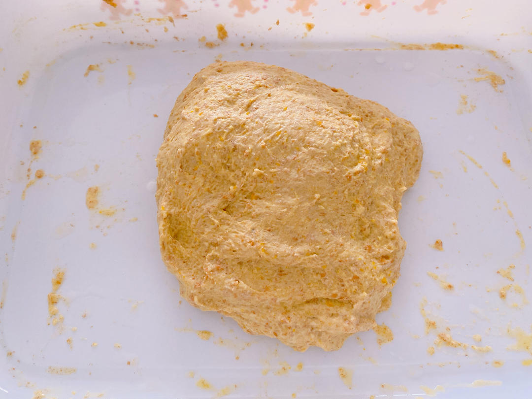 🎃whole wheat pumpkin ciabatta 手揉100%全麦南瓜恰巴塔 无糖低脂低卡面包🍞 减肥减脂主食的做法 步骤6