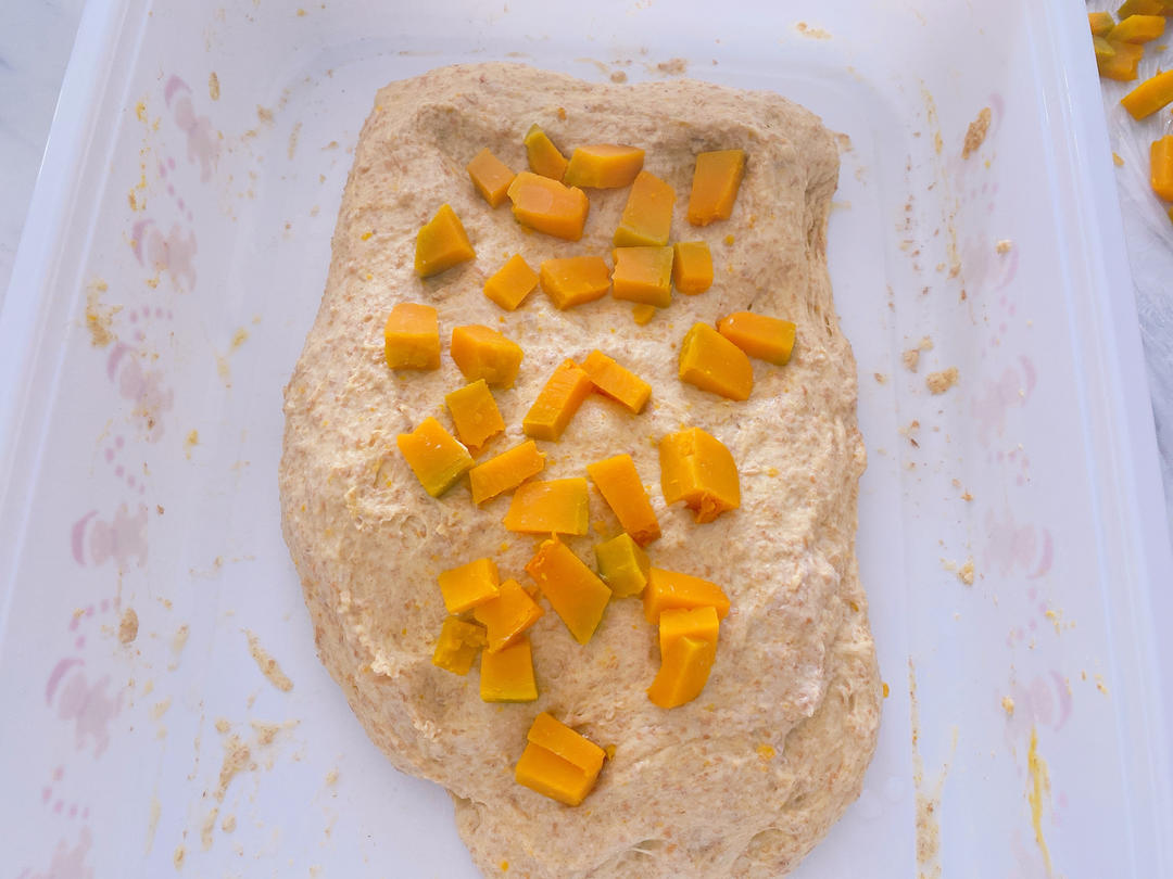 🎃whole wheat pumpkin ciabatta 手揉100%全麦南瓜恰巴塔 无糖低脂低卡面包🍞 减肥减脂主食的做法 步骤8