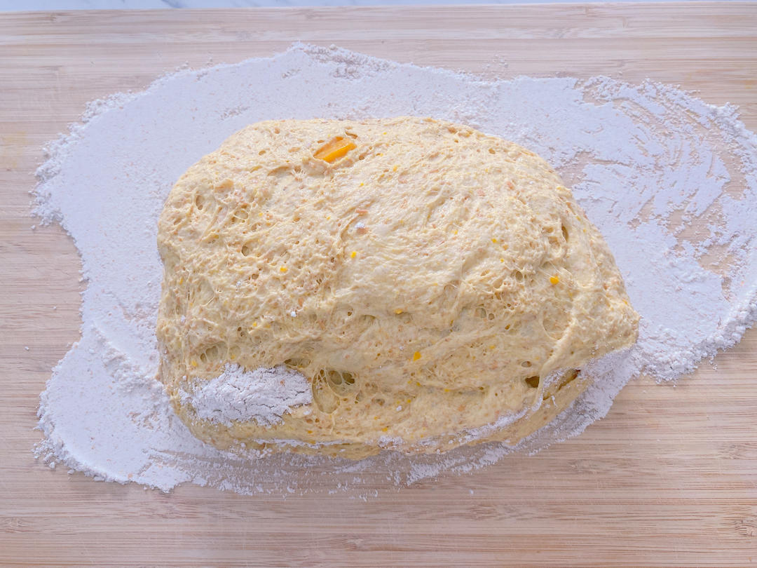 🎃whole wheat pumpkin ciabatta 手揉100%全麦南瓜恰巴塔 无糖低脂低卡面包🍞 减肥减脂主食的做法 步骤12