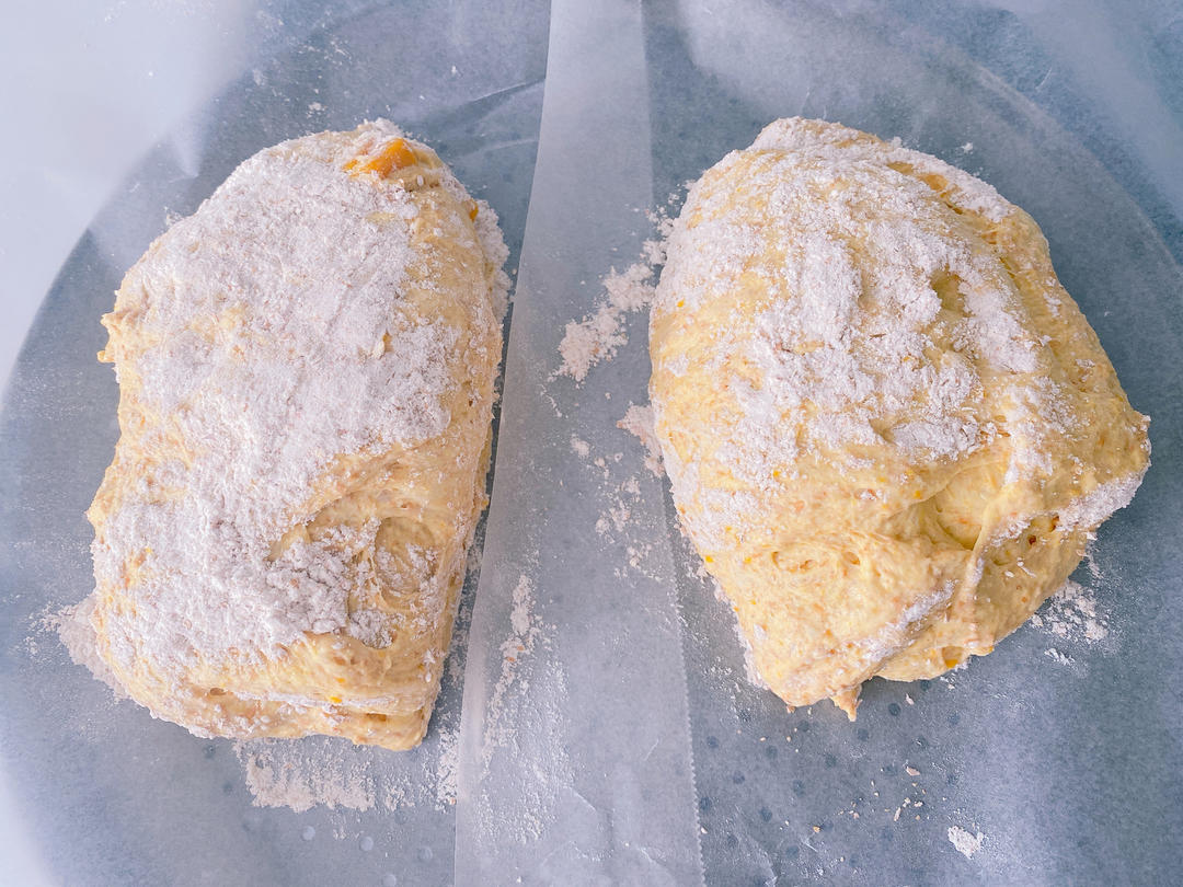 🎃whole wheat pumpkin ciabatta 手揉100%全麦南瓜恰巴塔 无糖低脂低卡面包🍞 减肥减脂主食的做法 步骤14