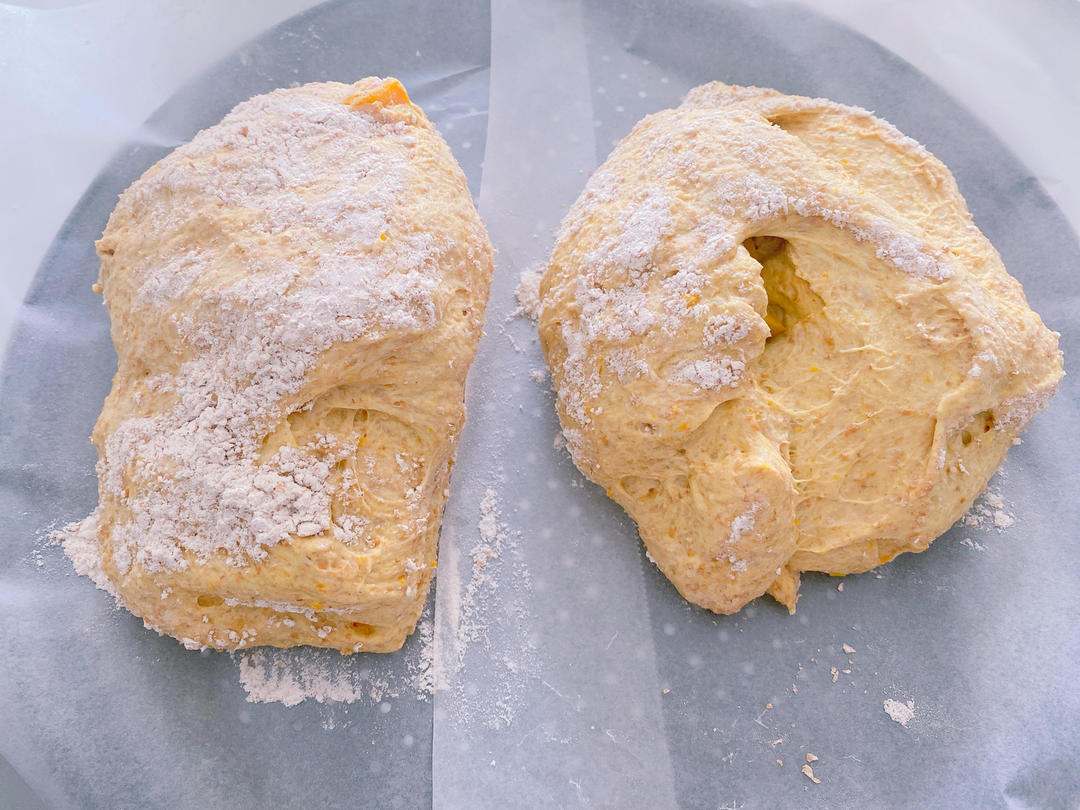 🎃whole wheat pumpkin ciabatta 手揉100%全麦南瓜恰巴塔 无糖低脂低卡面包🍞 减肥减脂主食的做法 步骤17