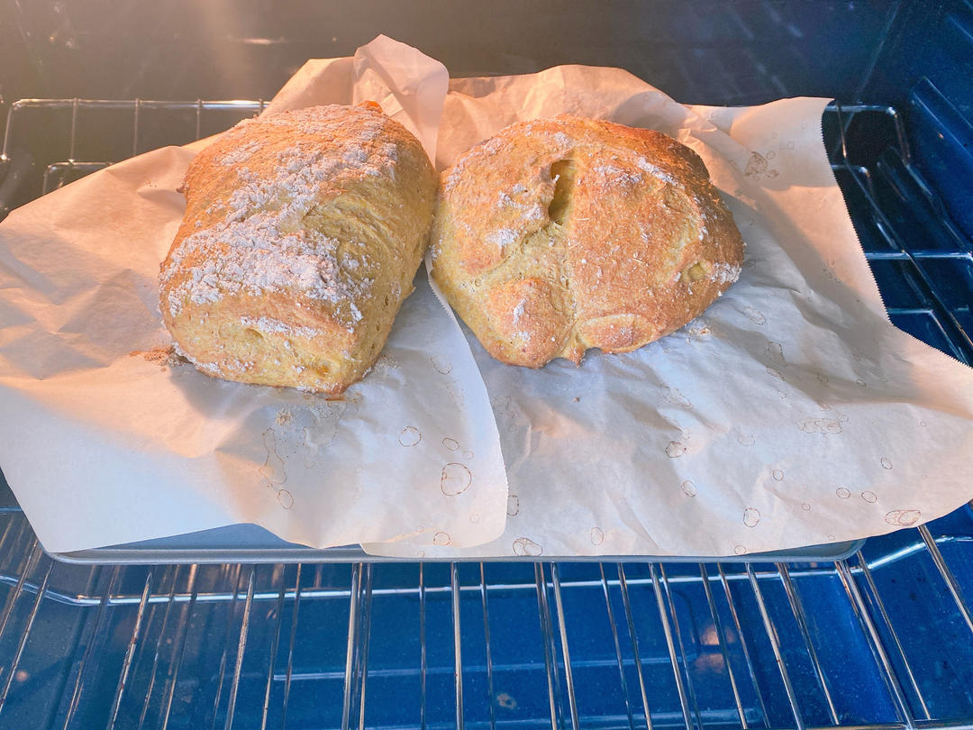 🎃whole wheat pumpkin ciabatta 手揉100%全麦南瓜恰巴塔 无糖低脂低卡面包🍞 减肥减脂主食的做法 步骤19