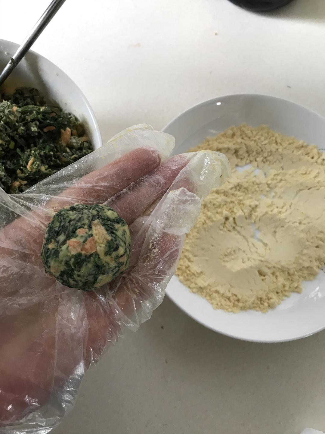 低卡减肥#蒸玉米面野菜&菜团子（手残党也能轻松完成）的做法 步骤3