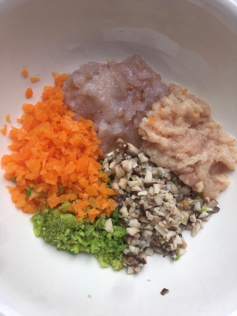 史上最好吃的减脂虾仁（鸡肉）蔬菜饼，低脂低热量，减肥餐必备！的做法 步骤4