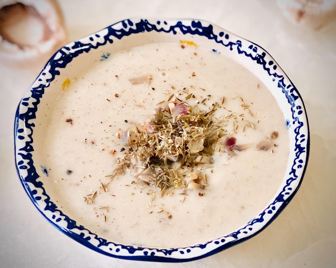 快手减肥早餐—无奶油版 蘑菇浓汤的做法